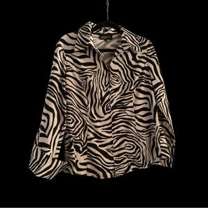 Jones New York Zebra Print Shirt 3/$25